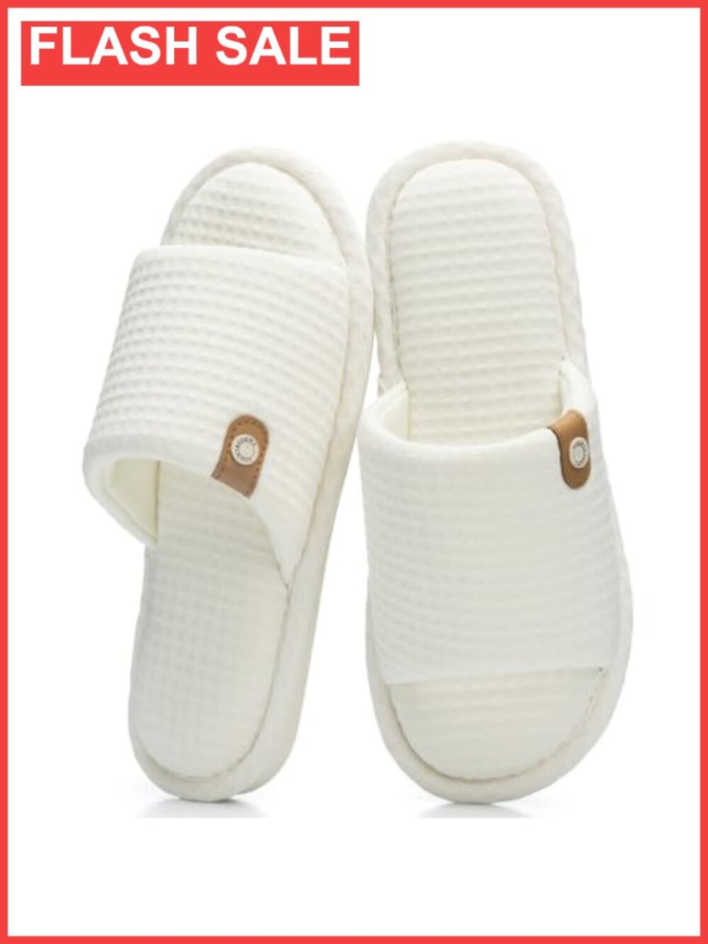 Open Toe Slippers Memory Foam House Shoes Indoor Outdoor Waffle